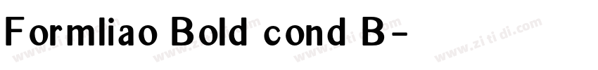 Formliao Bold cond B字体转换